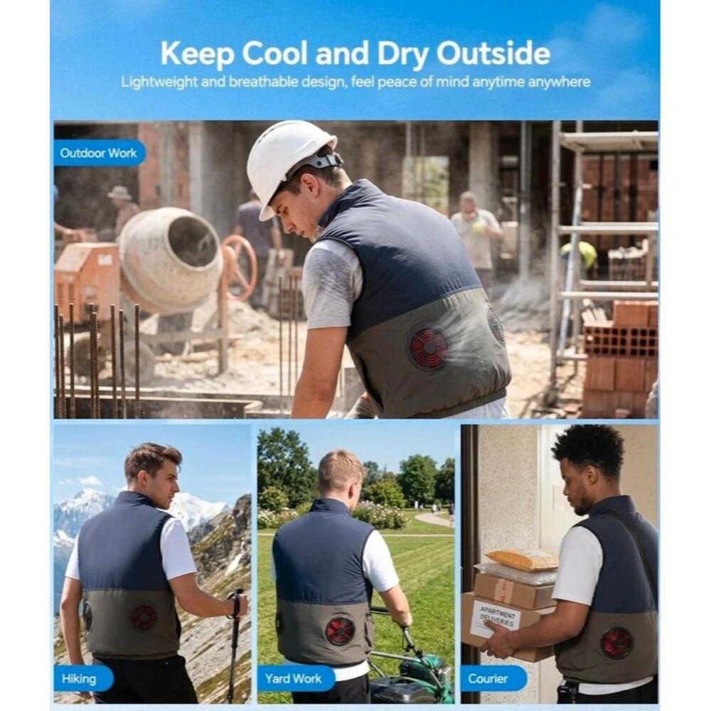 Battery powered Cooling vest for outdoor work